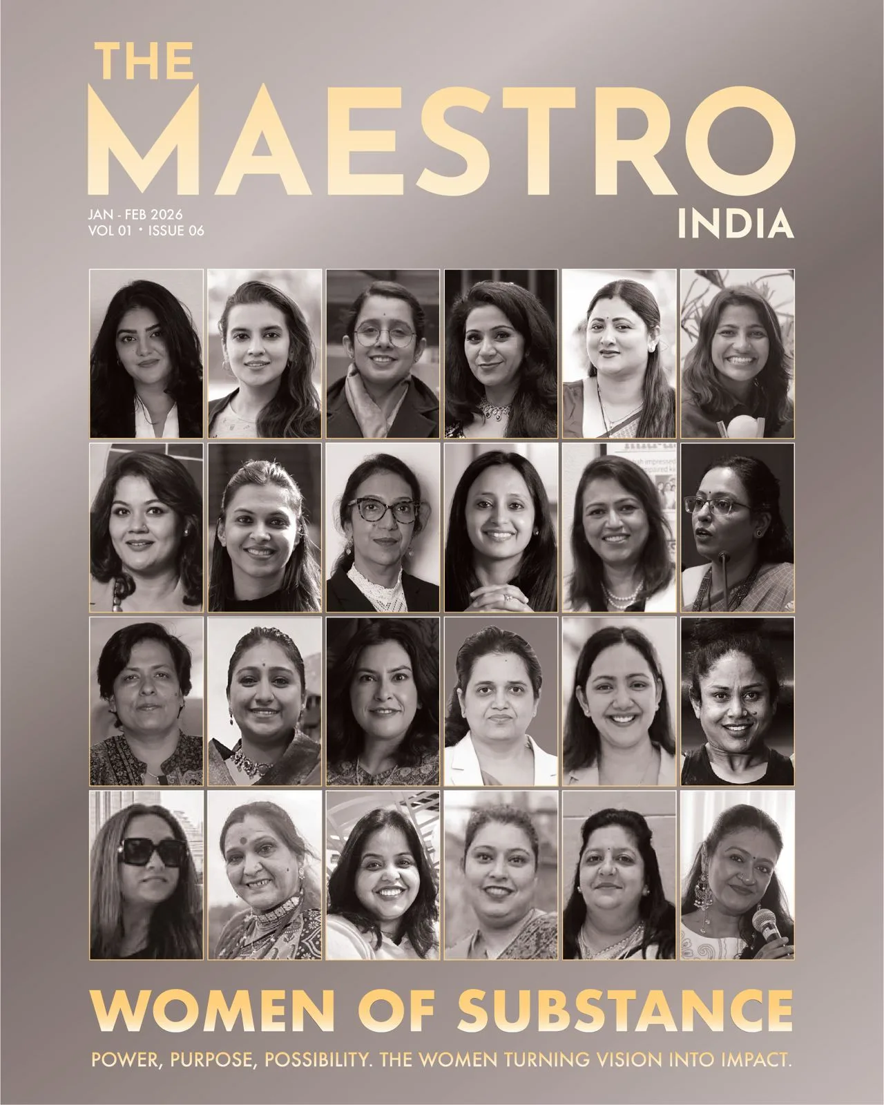 The Maestro India cover — Women of Substance, featuring Charu Wadhwa among the women turning vision into impact